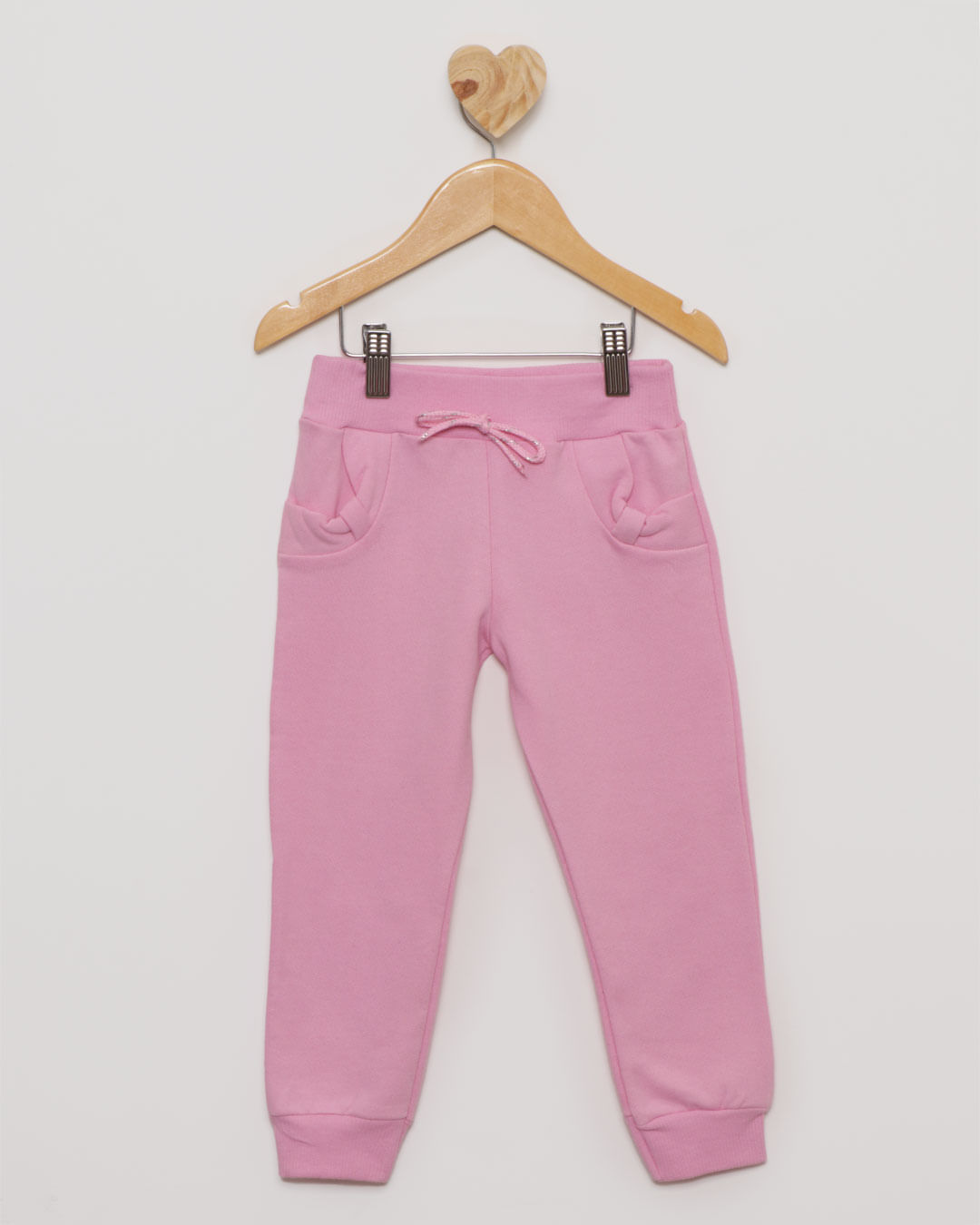 Calça Bebê Moletom Jogger Rosa