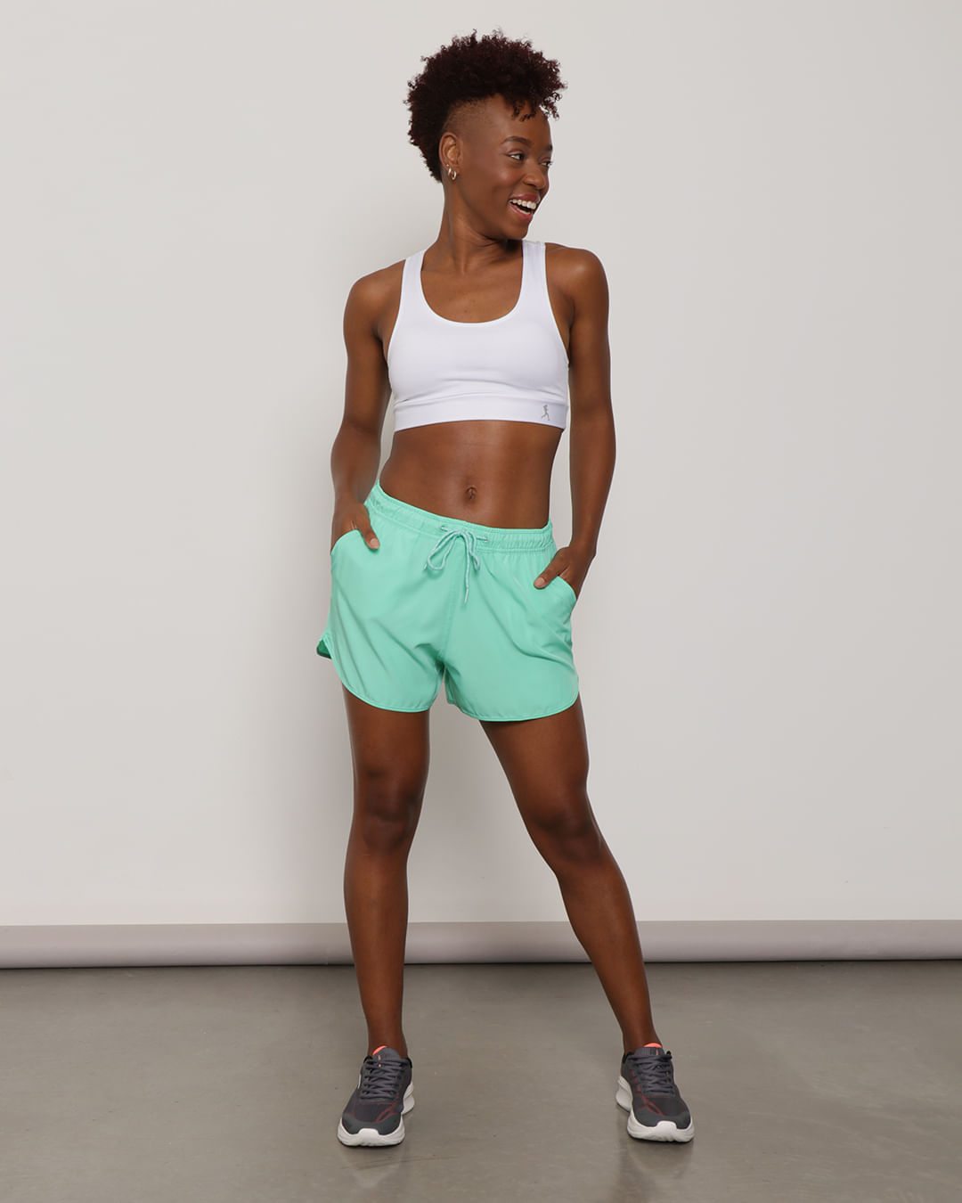 Short Feminino Fitness Boxer Verde