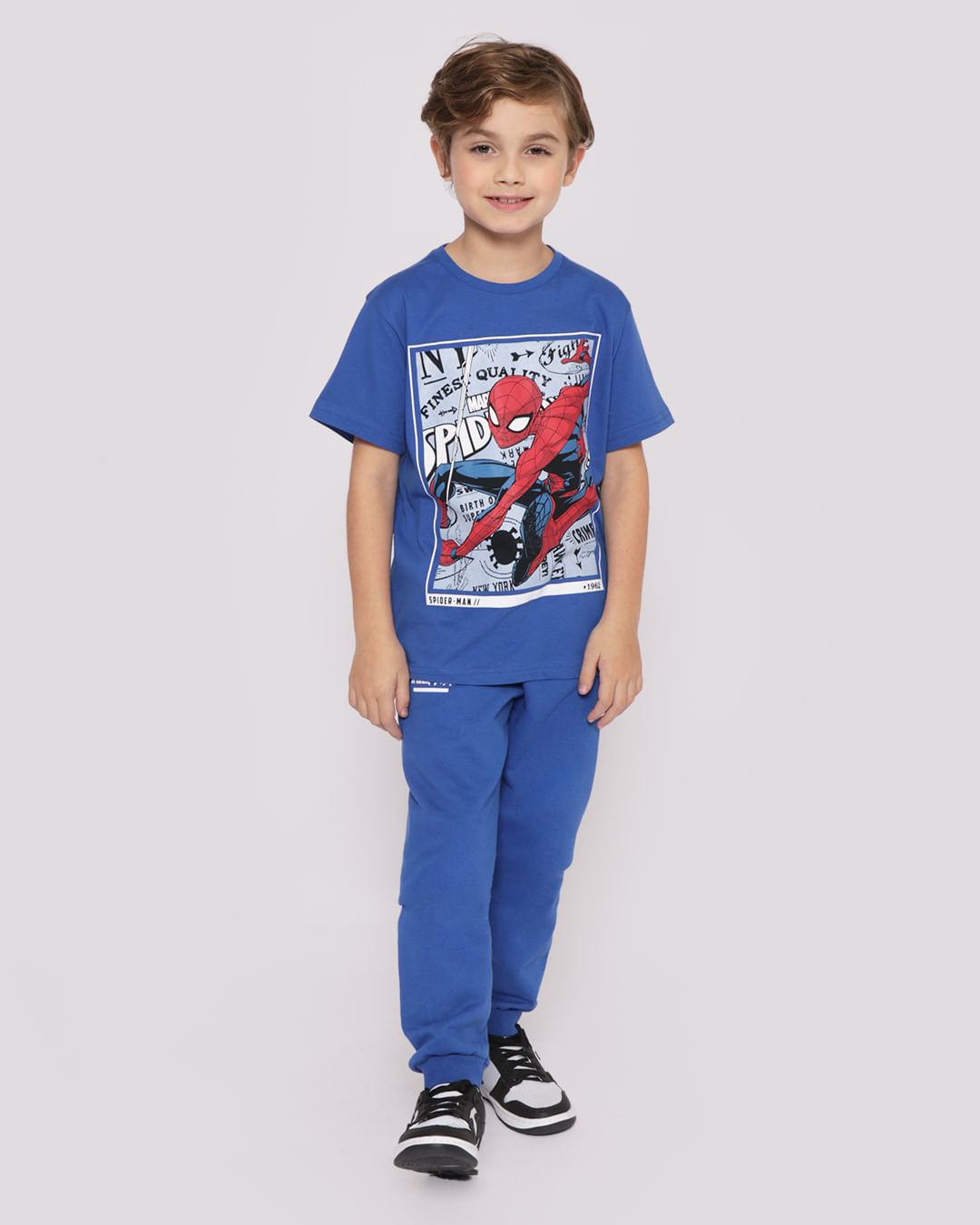 Calça Moletom Infantil Jogger Homem Aranha Marvel Azul