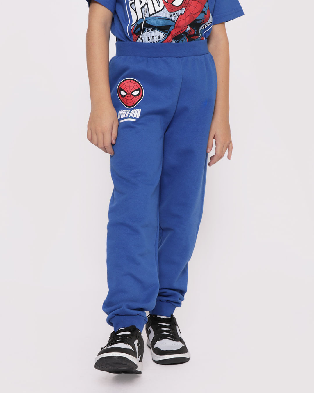 Calça Moletom Infantil Jogger Homem Aranha Marvel Azul