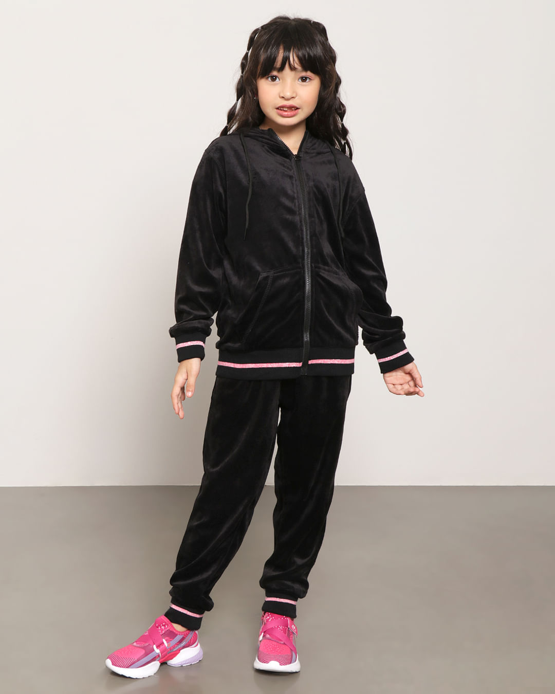 Calça Infantil Plush Jogger Preta