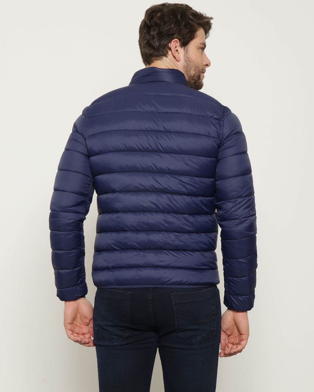 Jaqueta Masculina Puffer Com Capuz Recorte Vermelha