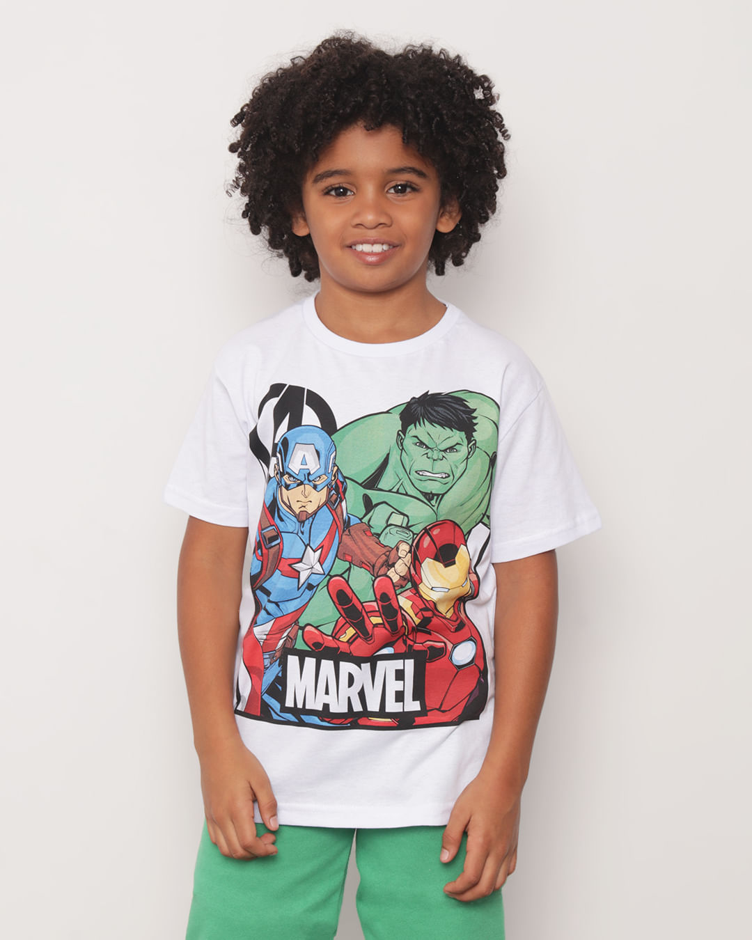 Camiseta Infantil Vingadores Marvel Branca