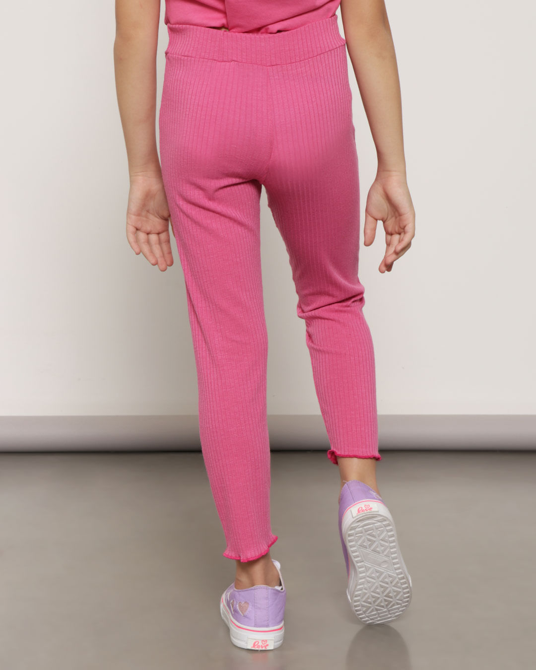 Calça Legging Infantil Canelada Rosa