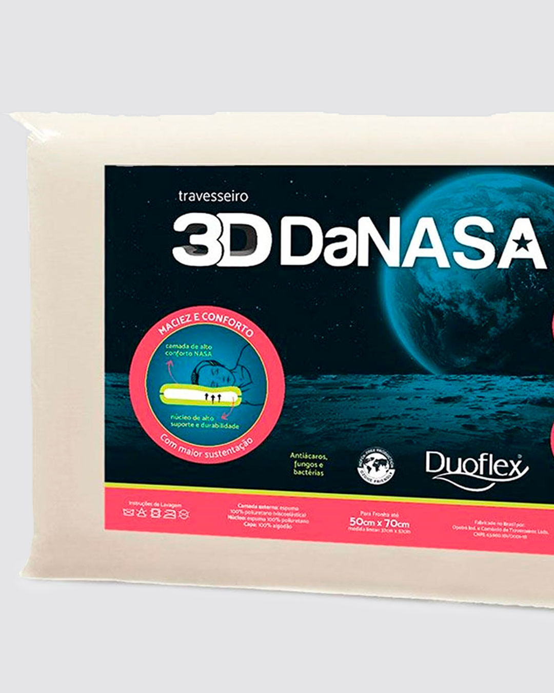 Travesseiro 3D DaNasa Duoflex Cores Sortidas