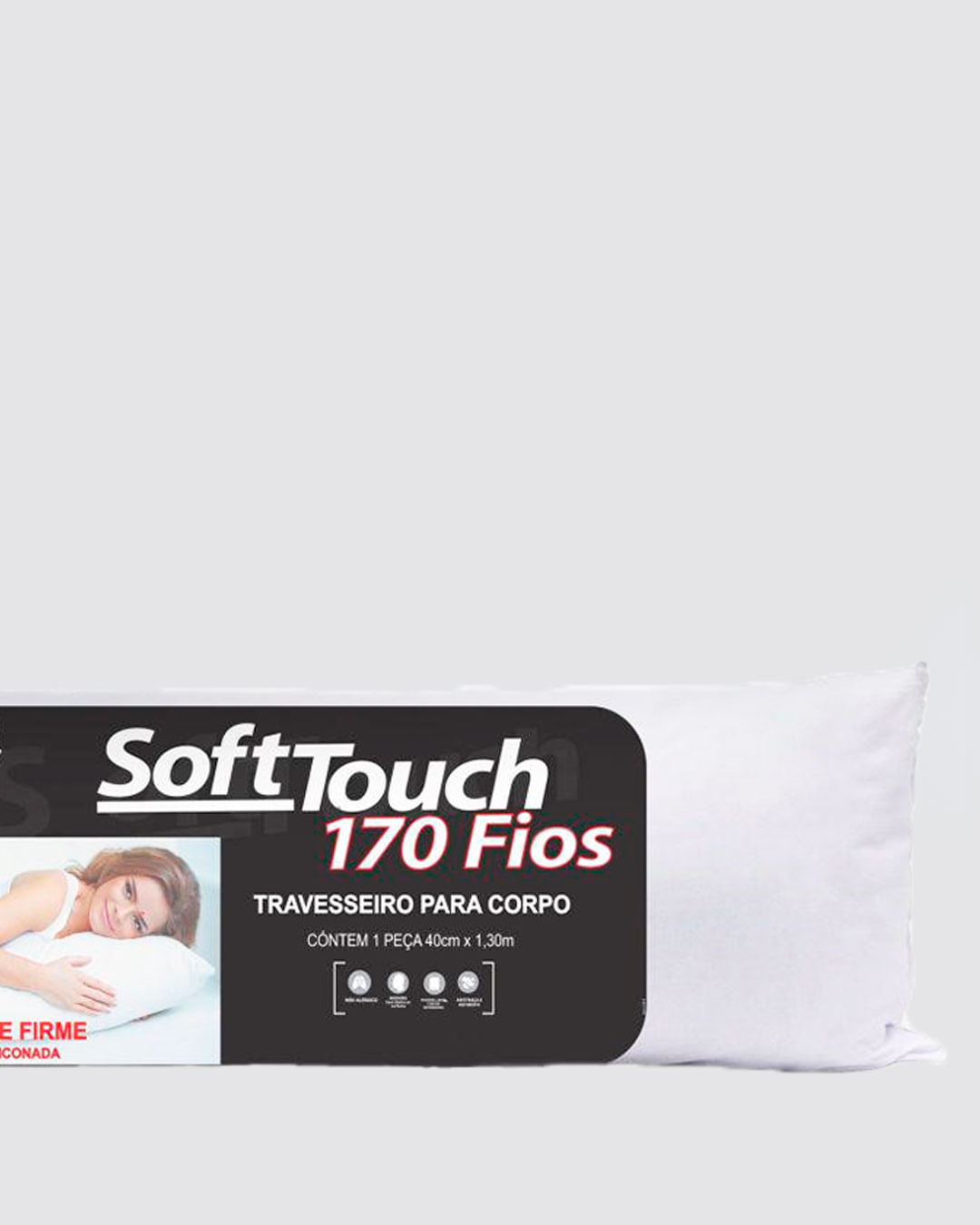 Travesseiro de Corpo 135cm x 40cm Soft Touch Arte & Cazza Cores Sortidas