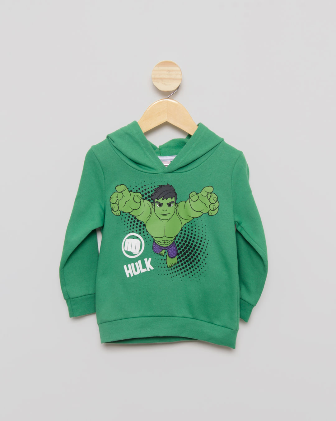 Blusão Bebê Moletom Hulk Marvel Verde