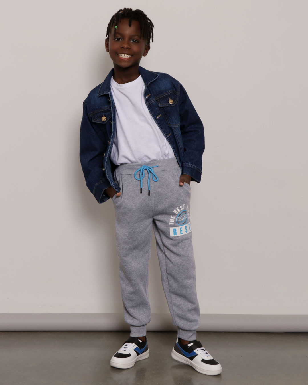 Jaqueta Jeans Infantil Com Botão Azul