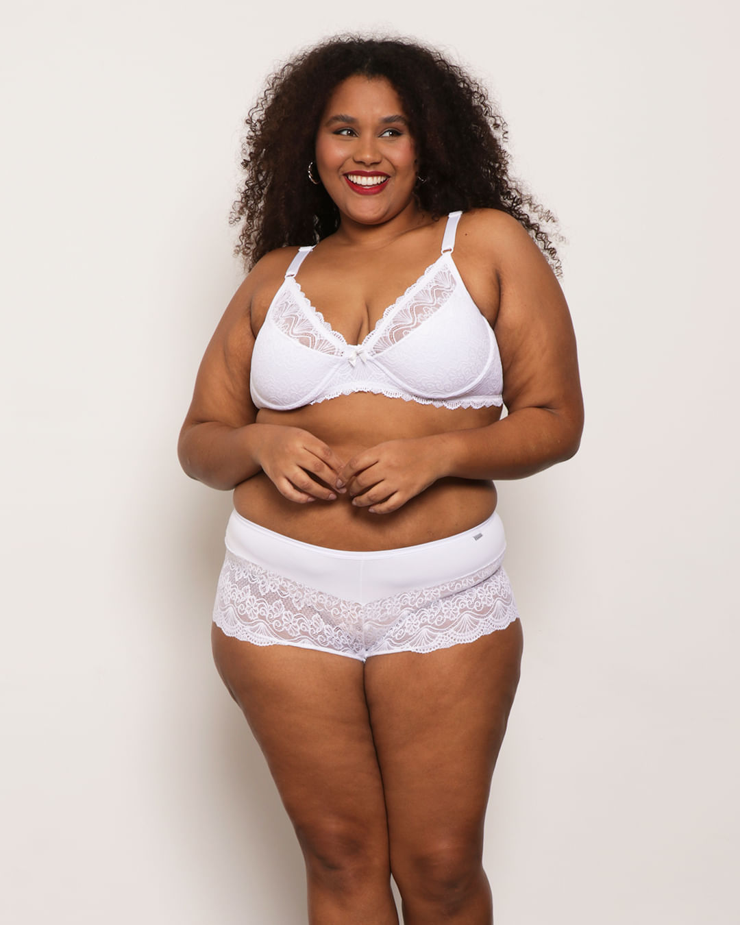 Sutiã Plus Size Feminino Base Sem Bojo Renda Branca