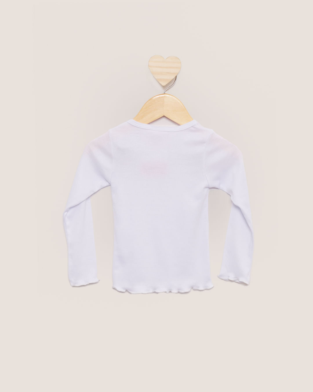 Blusa Bebê Manga Longa Canelada Branco