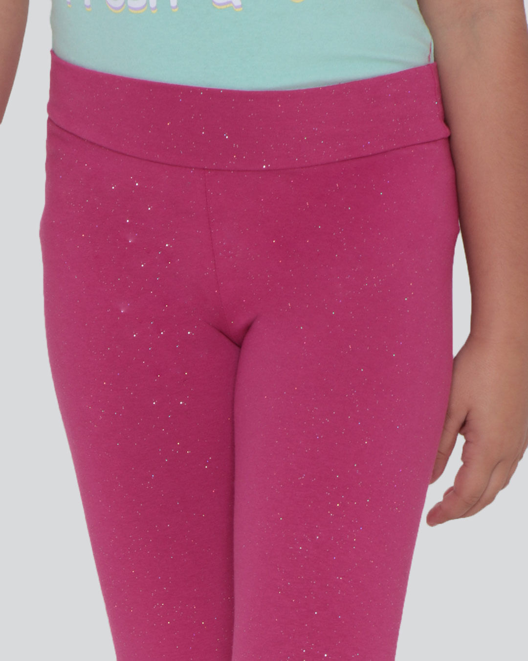 Calça Legging Infantil Com Glitter Rosa Escuro?