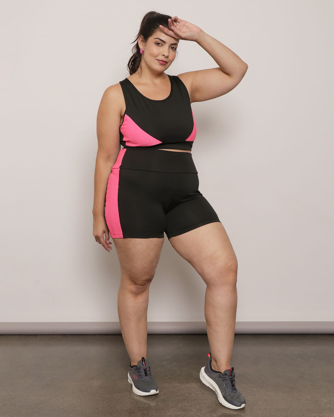 Short Plus Size Feminino Fitness Fitter Ciclista Fitter Preto