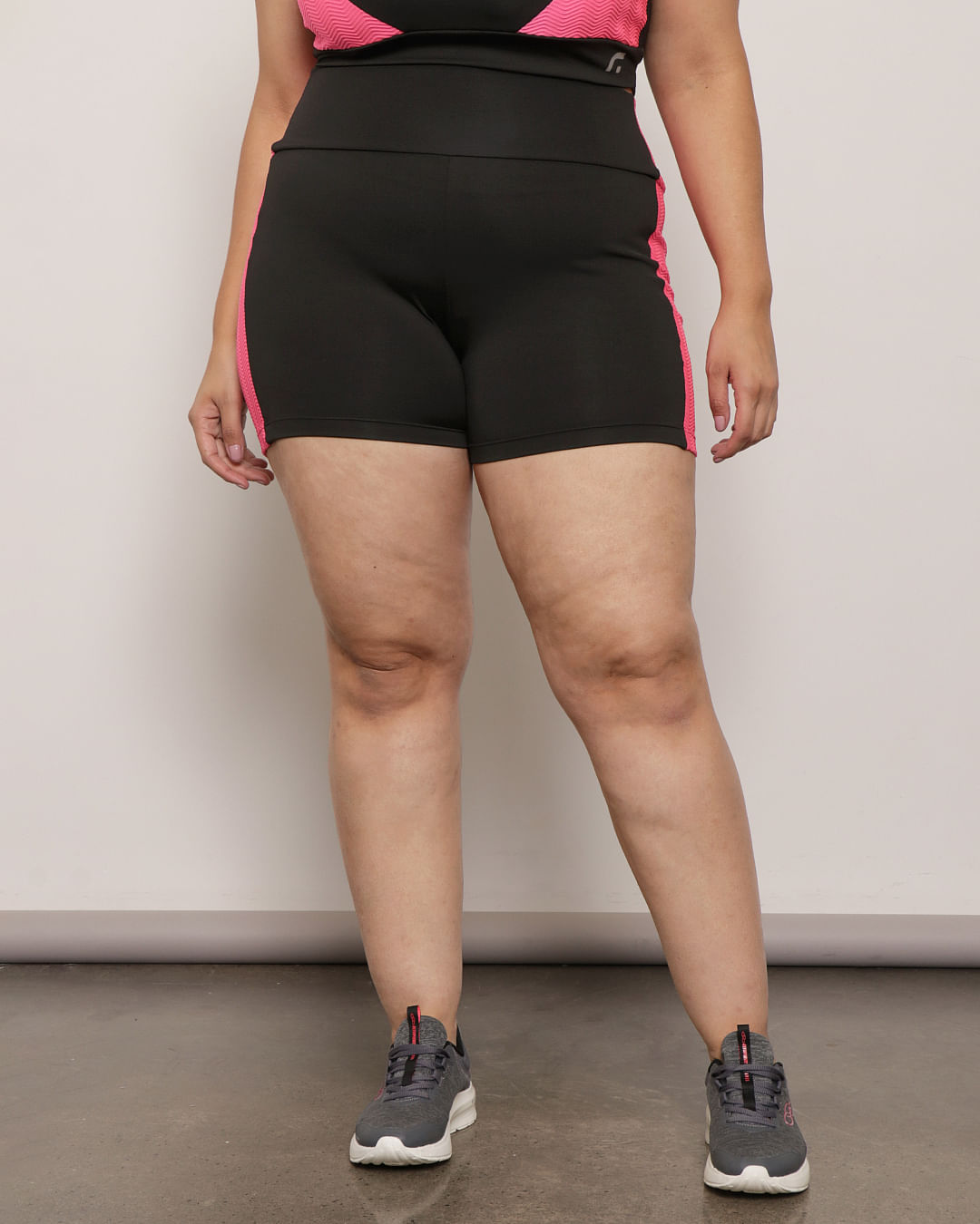 Short Plus Size Feminino Fitness Fitter Ciclista Fitter Preto