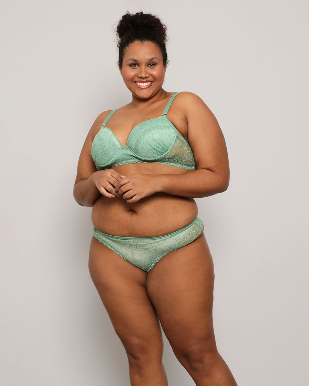 Calcinha Plus Size Feminina Renda Fio Verde