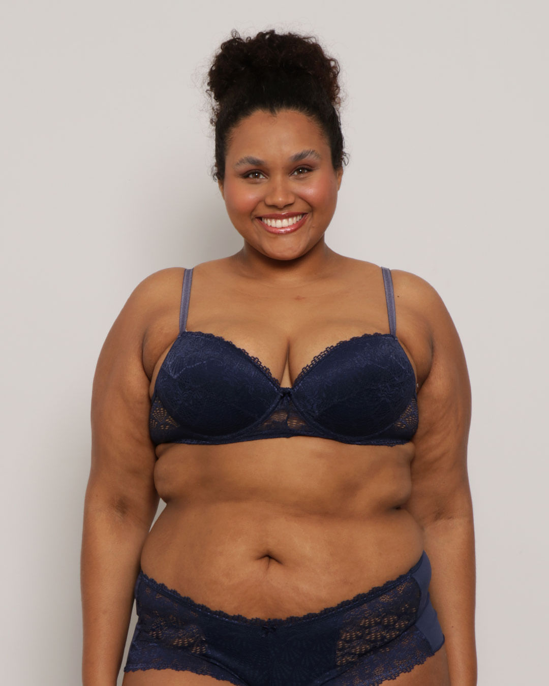 Sutiã Plus Size Feminino Com Base Renda Azul