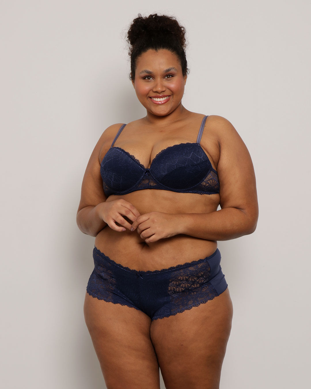 Sutiã Plus Size Feminino Com Base Renda Azul