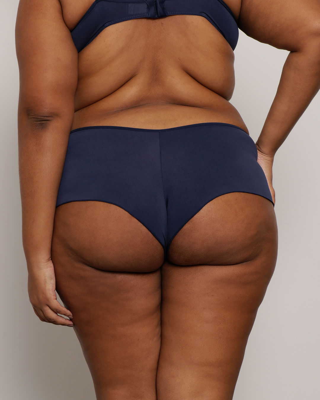 Calcinha Plus Size Feminina Caleçon Renda Marinho